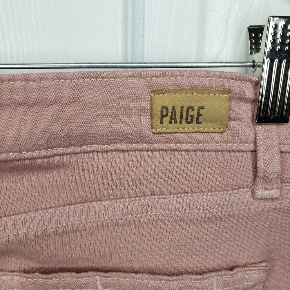 Paige Verdugo Ankle Denim Jeans 28 Rose Pink Stretch Mid Rise